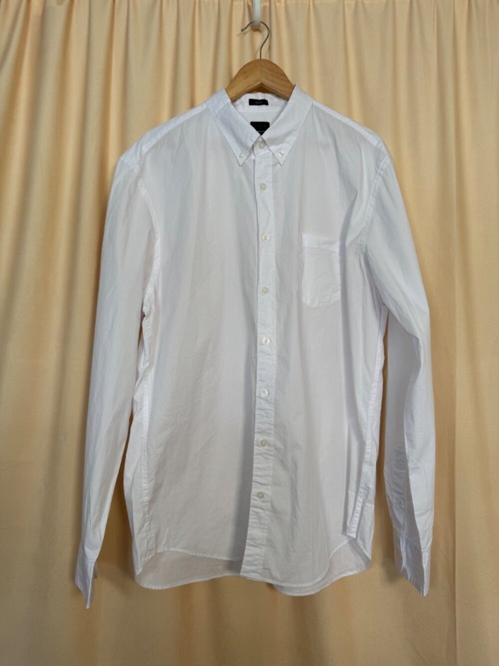 J.Crew Mens Flex Washed Classic White Button-Up Shirt XLT WorkWear Formal Preppy